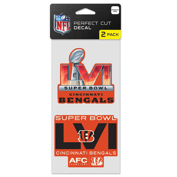 Cincinnati Bengals Super Bowl LVI Perfect Cut Decal 2 Pack