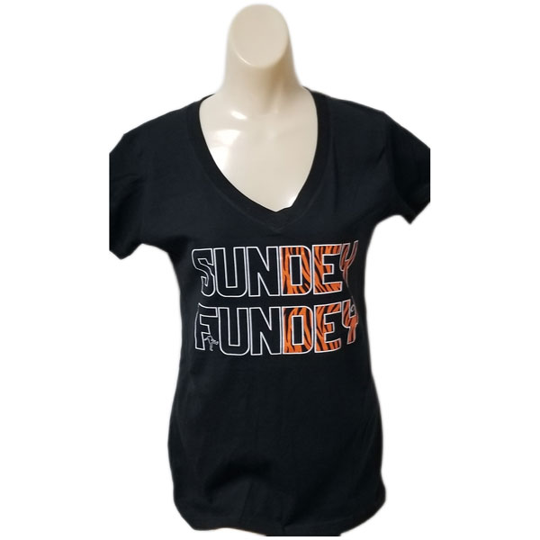 Sundey Fundey Football Womens V-Neck_Short-Sleeve T-Shirt
