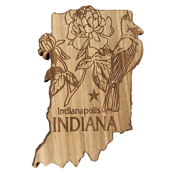 Indiana Wooden Magnet