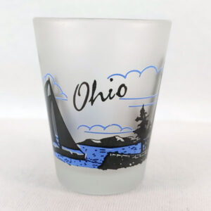 Ohio Blue Frosted Coastline Shot Glass