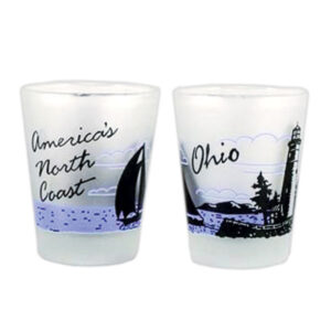 Ohio Coastline Blue Frosted Shot Glass