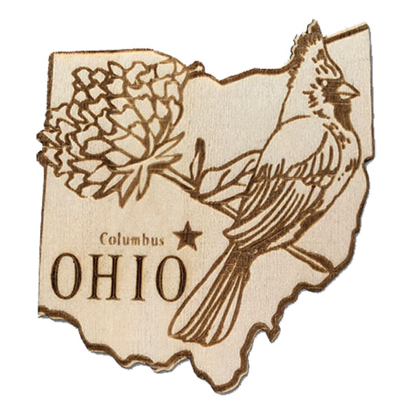 Ohio Wooden Magnet